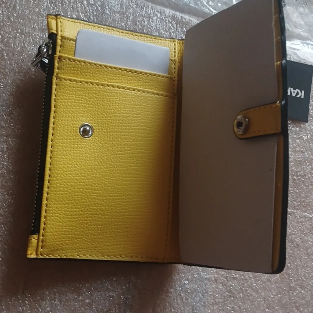 SOLD - NWT Karl Lagerfeld Adele Wallet Pouch - Yellow / Black - Picture 6 of 8